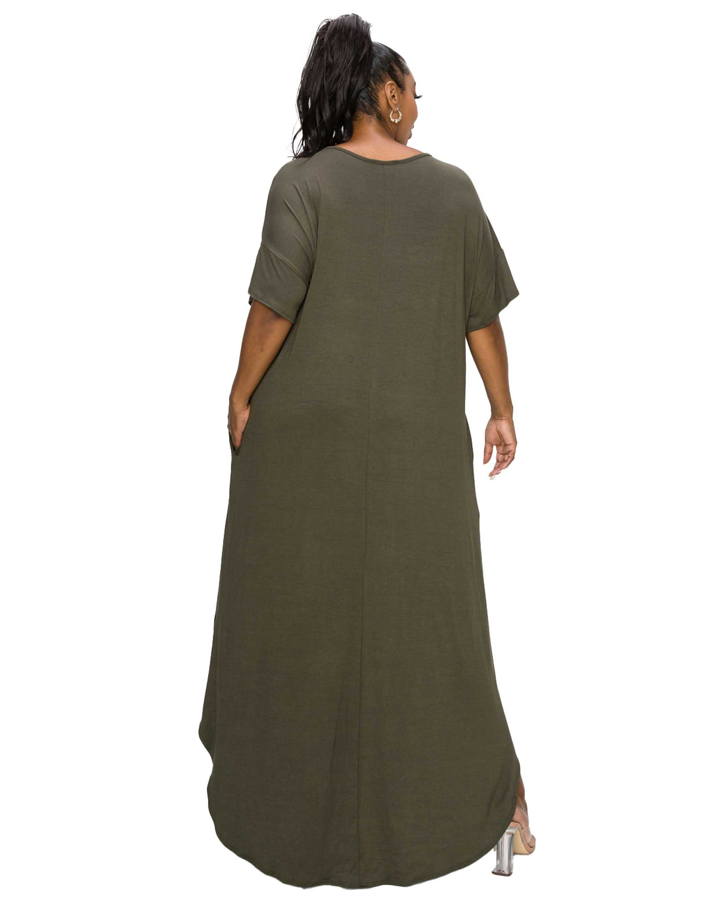 SCARLETT MAXI DRESS, Olive / Olive Green, alternate image number 1