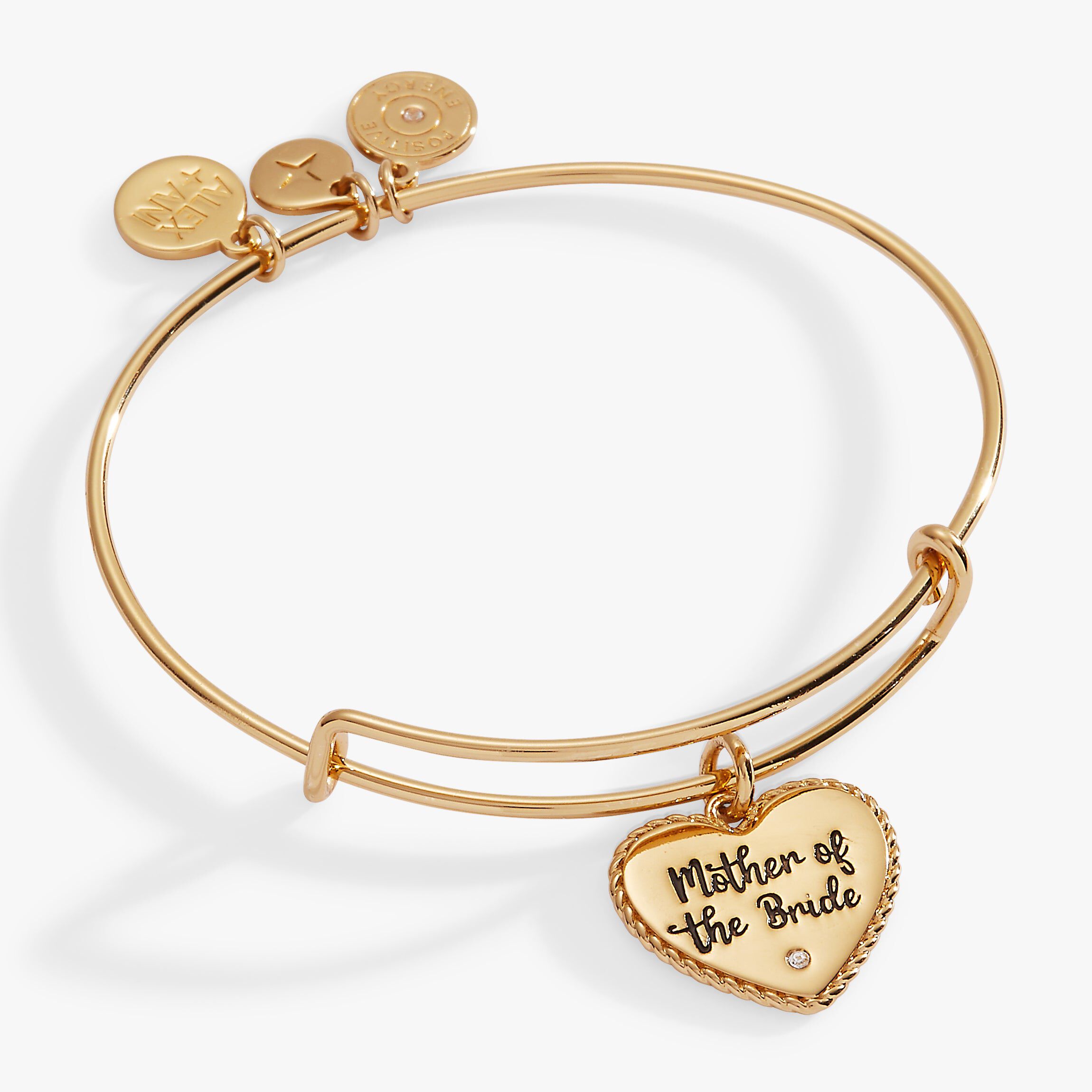 Mother Of The Bride Heart Bangle, Gold / Gold, hi-res image number 0