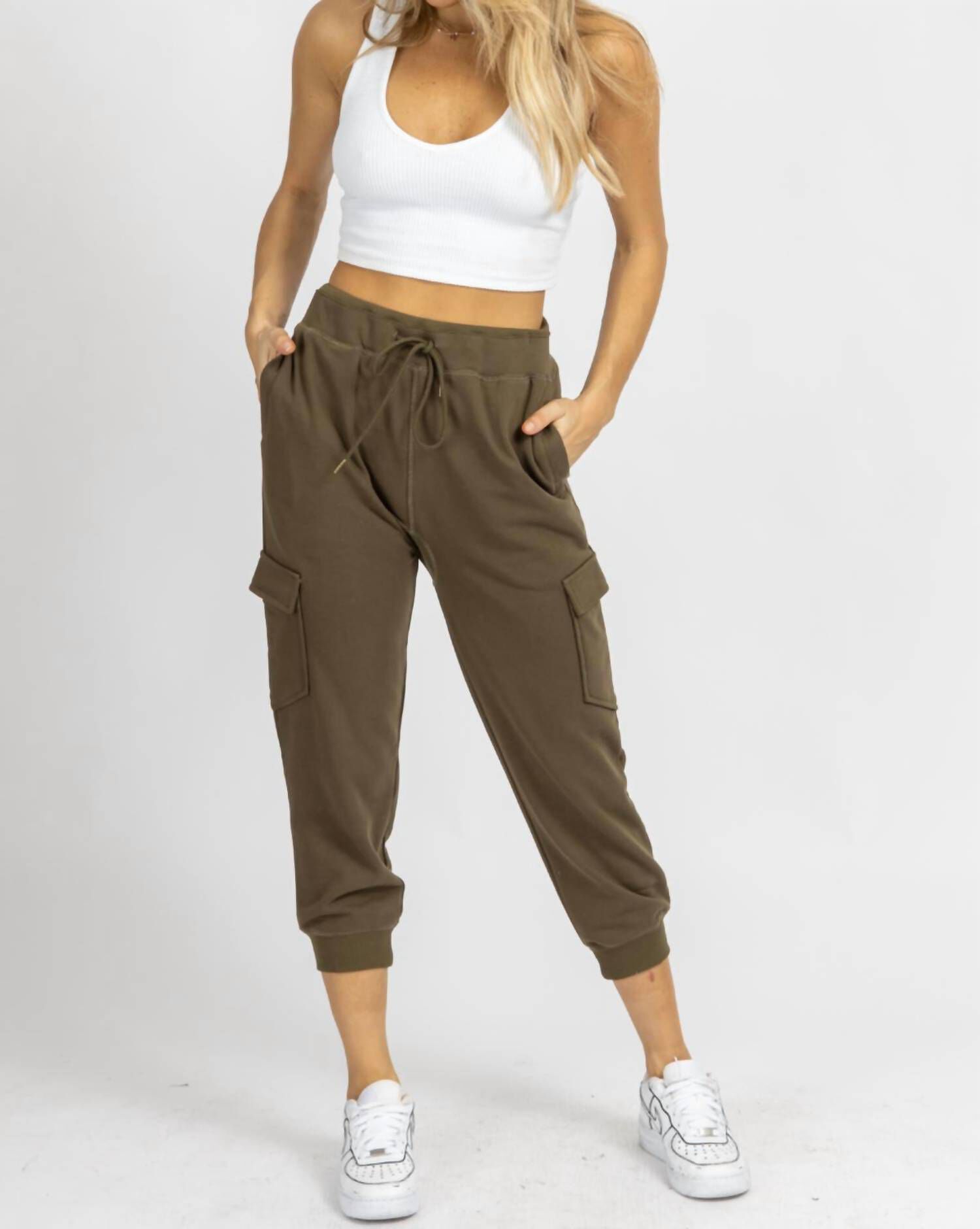 Cargo Relaxed Joggers, Olive / Olive Green, alternate image number 3