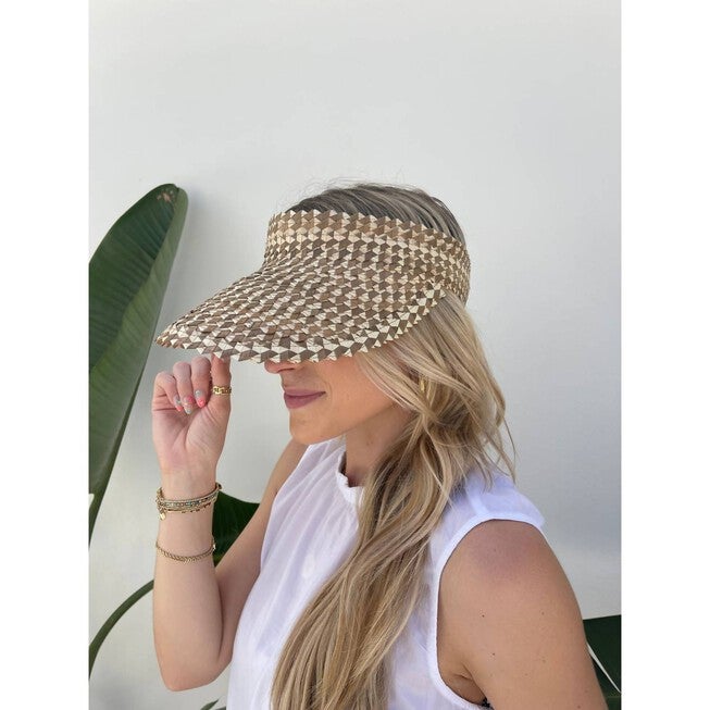 SPECKLED BAHA VISOR IN BROWN + WHITE, Brown  White / Brown, hi-res image number 0