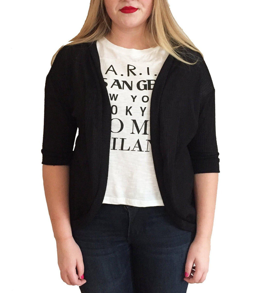 Faith Dolman Sleeve Cardigan, Black / Black, hi-res image number 0