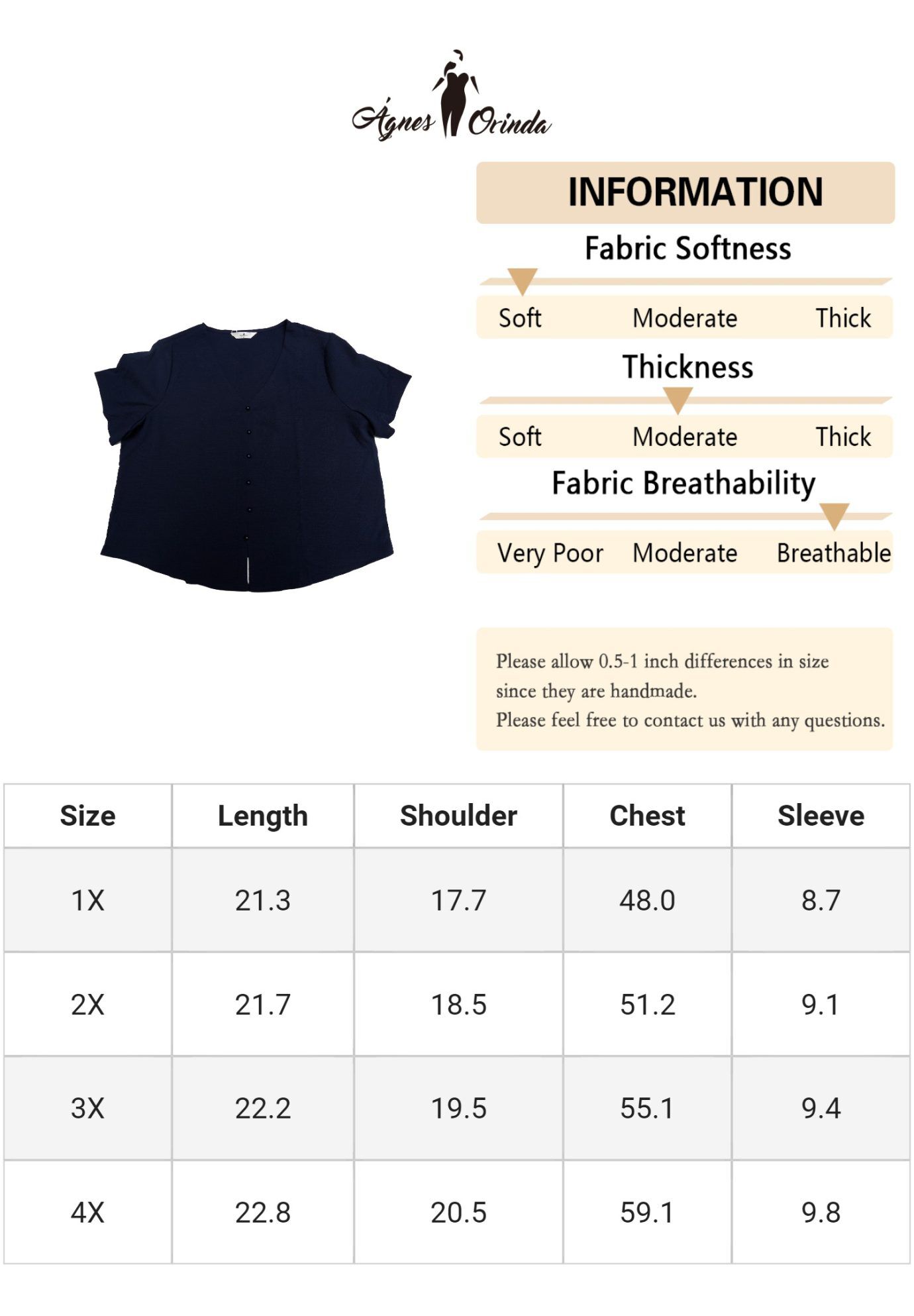 V Neck Short Sleeve Shirt with Split Hem, Navy Blue / Navy, alternate image number 2