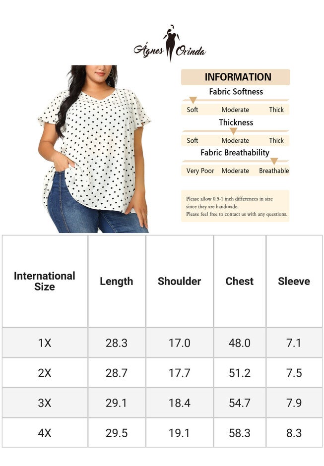 Tie Waist Polka Dots Ruffle Summer Short Sleeve Blouse, White / White, alternate image number 4