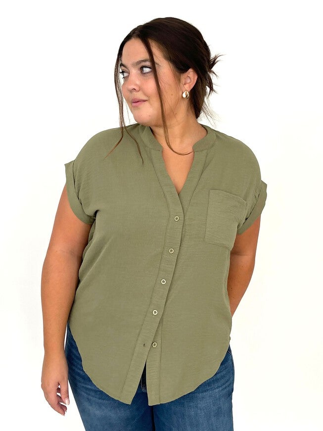 Palo Short Sleeve Button Down - Olive, Olive / Olive Green, alternate image number null