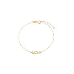 Solid Mom Nameplate Bracelet 14K
