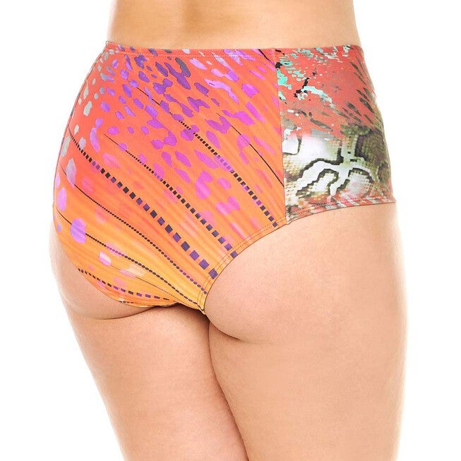 High Waisted Bikini Bottom, Sunset / Coral, alternate image number 1