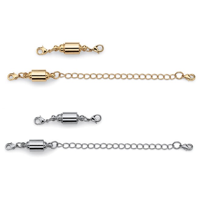 Magnetic Clasp and Chain Extender Two-Pair Set in Yellow Goldtone and Silvertone, , alternate image number null