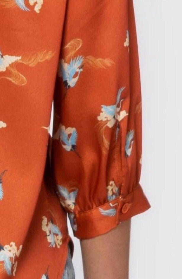 CRANES BLOUSE IN RUST, Rust / Orange, alternate image number null