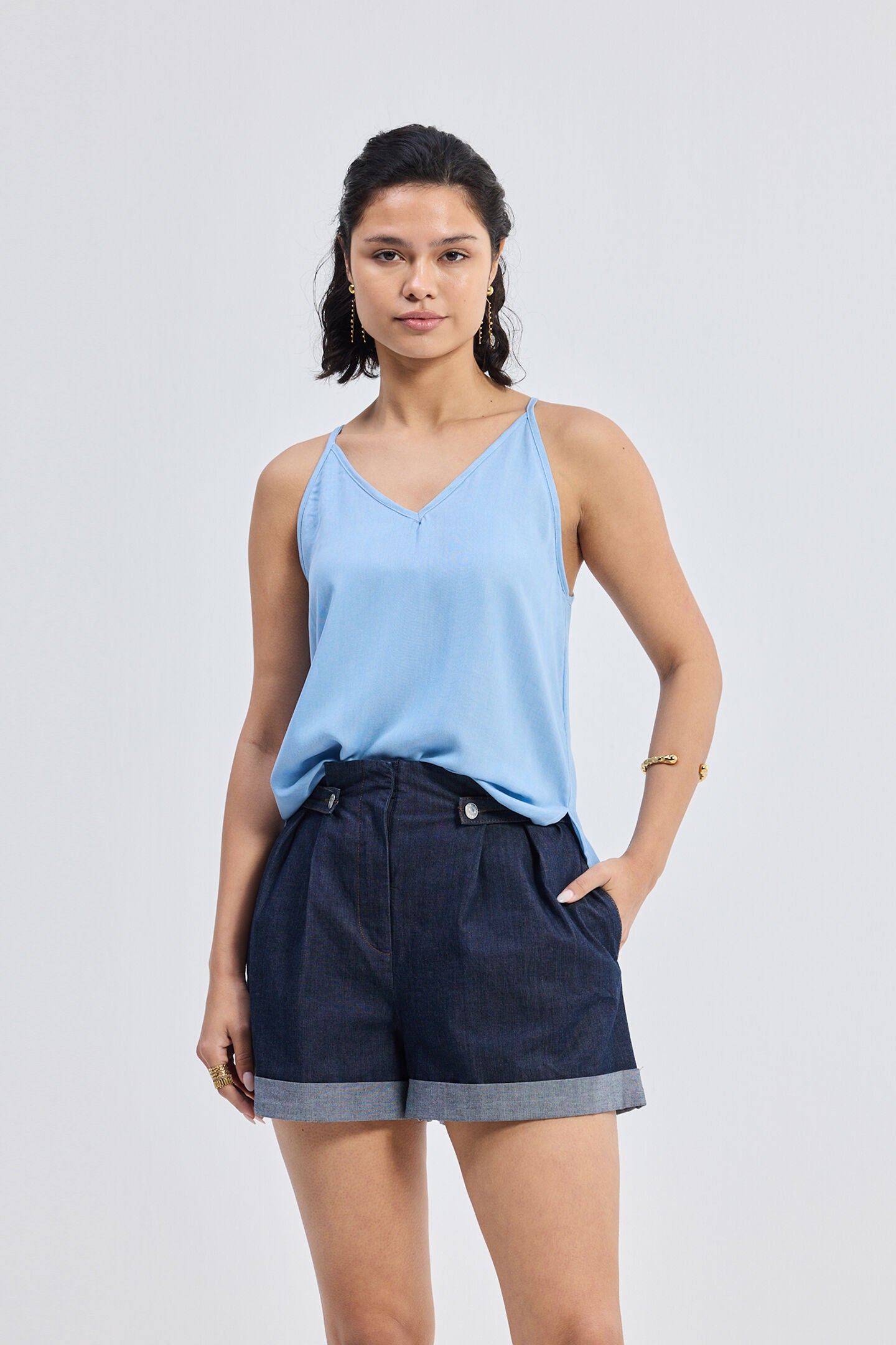 Endless Sunday Top in Tencel&trade; Denim, Ocean Blue / Light Blue, alternate image number 4