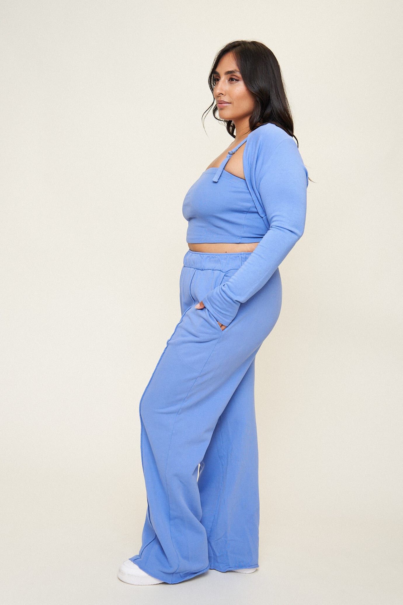 Camilla French Terry Pant, Periwinkle / Periwinkle, alternate image number 2