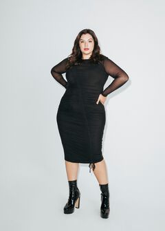 Mesh Ruched Dress