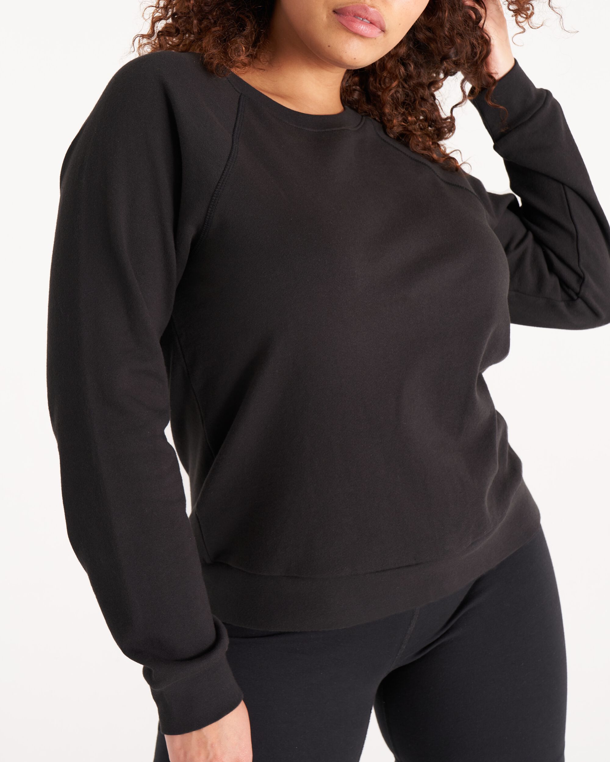 The Raglan Sweatshirt, Vintage Black / Black, hi-res image number 0