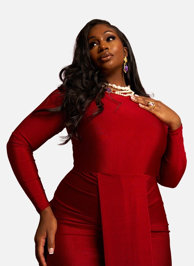 Nia Bodycon Maxi Dress, Red / Red, alternate image number 2