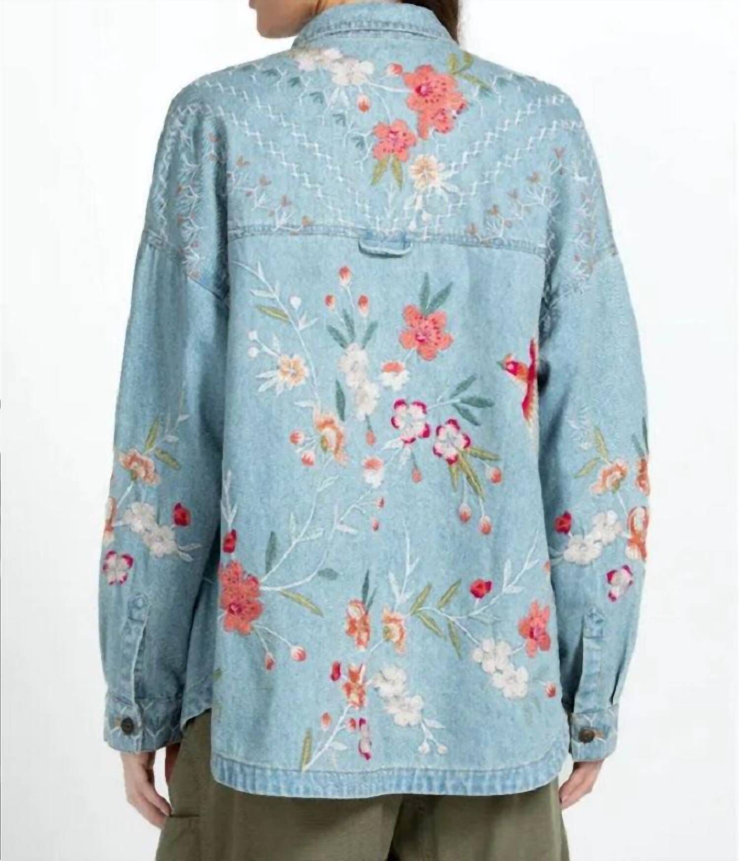 CHERRI DENIM POCKET OVERSHIRT IN DENIM BLUE, Denim Blue / Light Blue, alternate image number 1