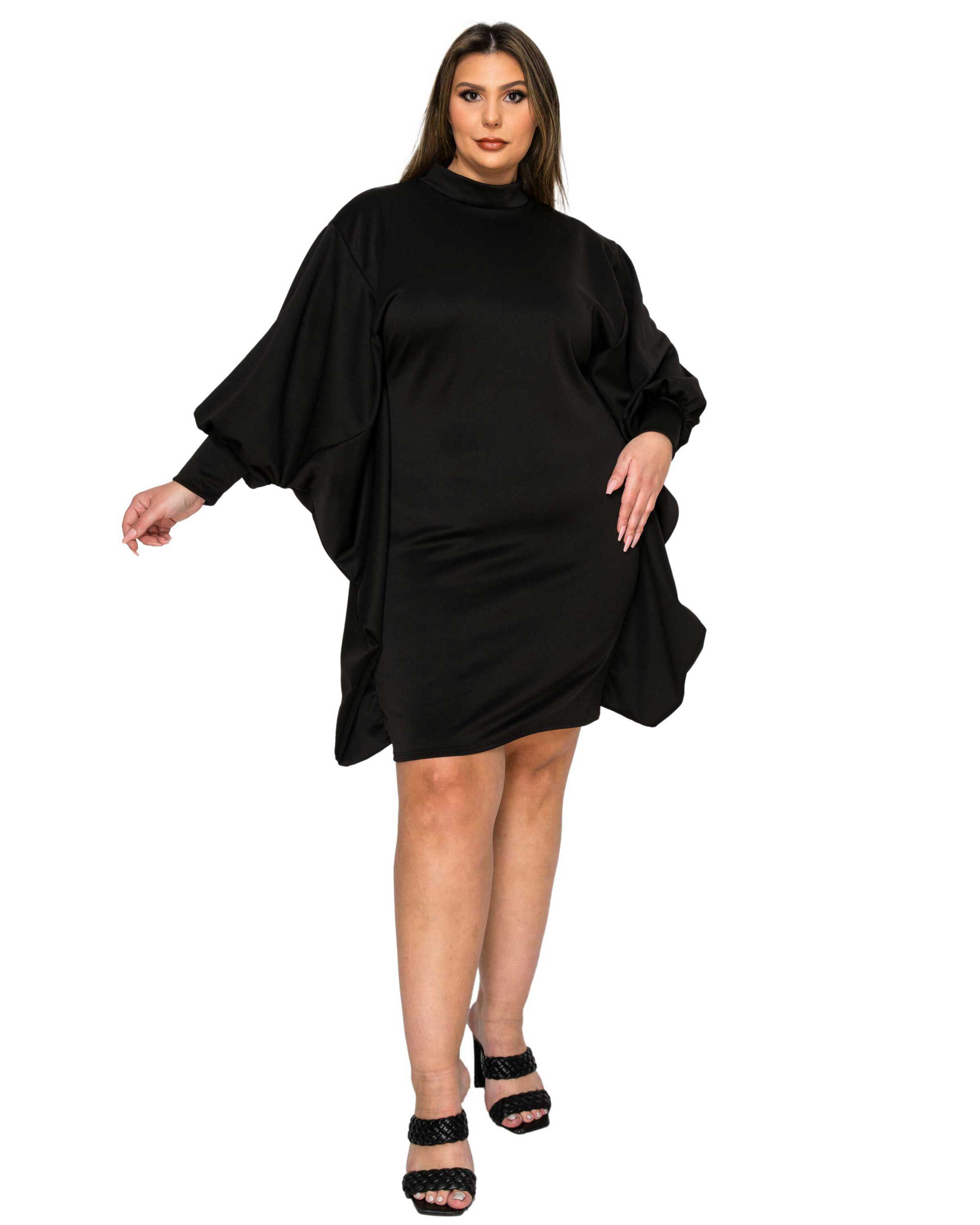 Alivera Mock Neck Mini Dress, Black / Black, hi-res image number 0
