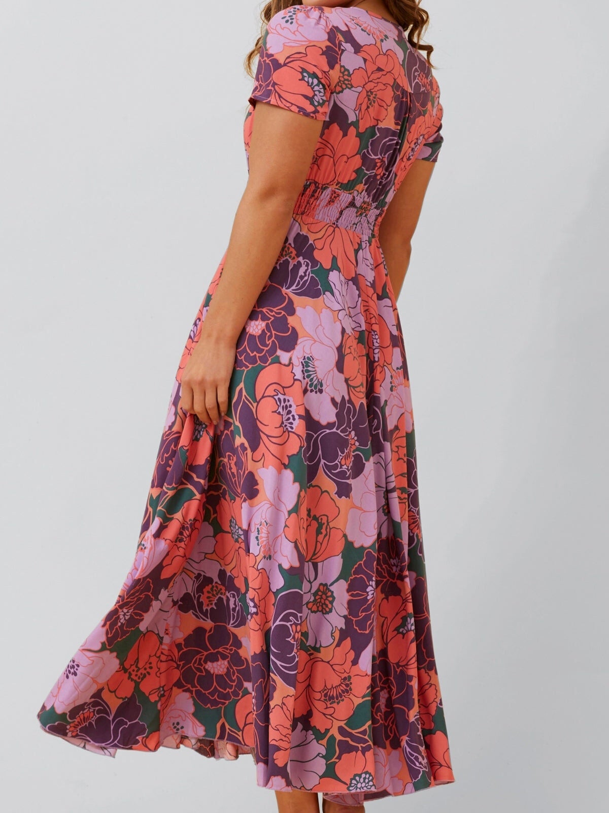 Christina Maxi Dress Fit & Flare Floral Print, Purple / Purple, alternate image number 2