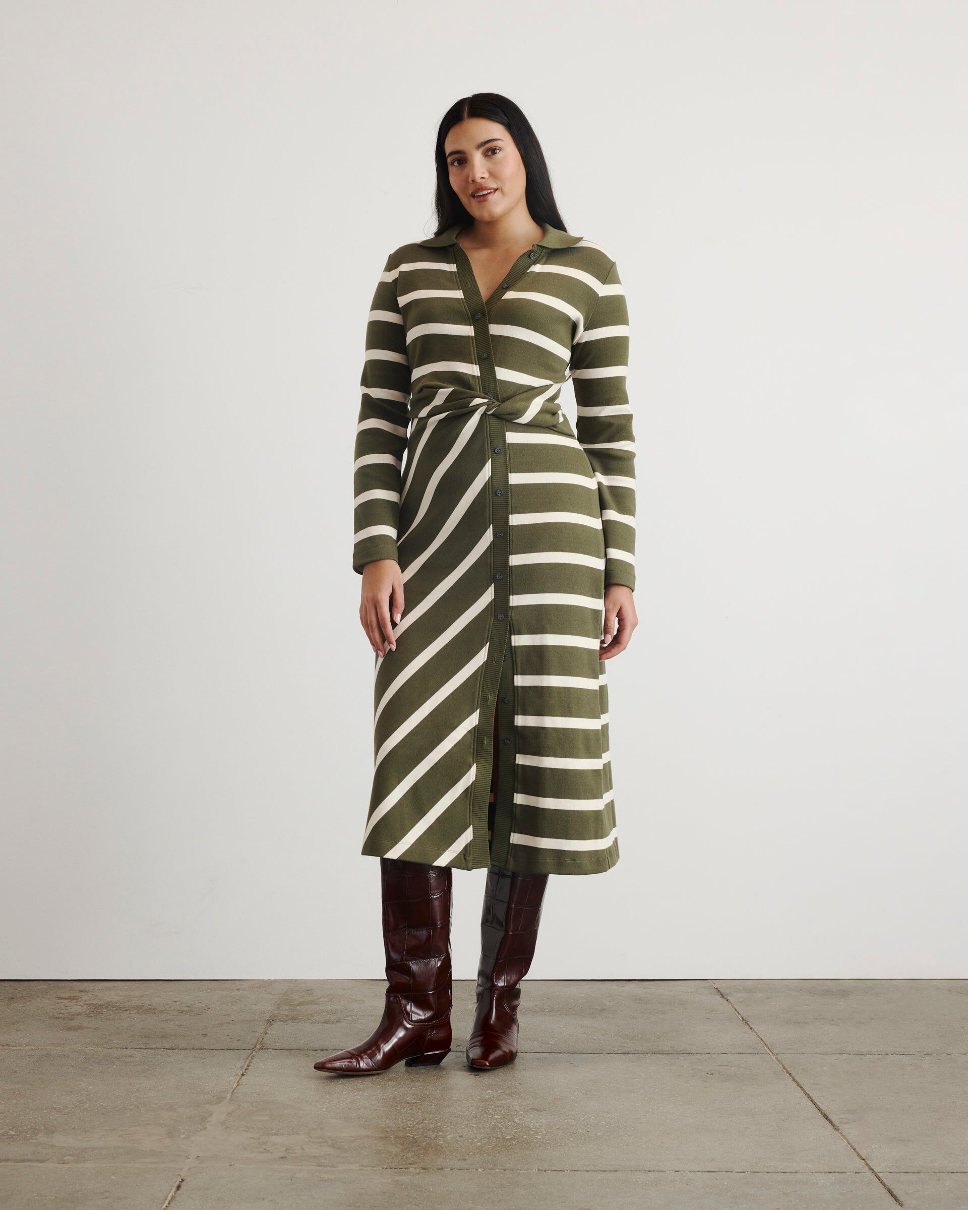 Ellicot Dress, ArmyChalk / Forest Green, hi-res image number 0