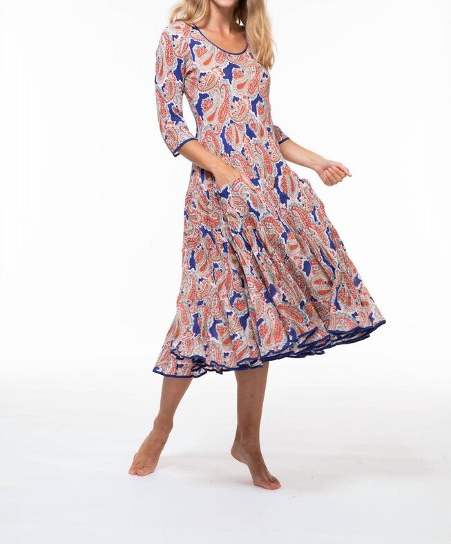 RUBY COTTON SUN DRESS IN CALYPSO PAISLEY, Calypso Paisley / Red, alternate image number null