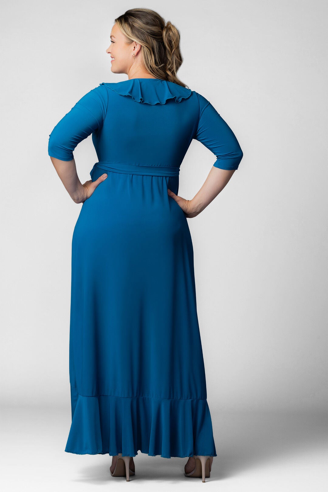 Maritime Maxi Dress, Aegean Blue / Teal, alternate image number 1