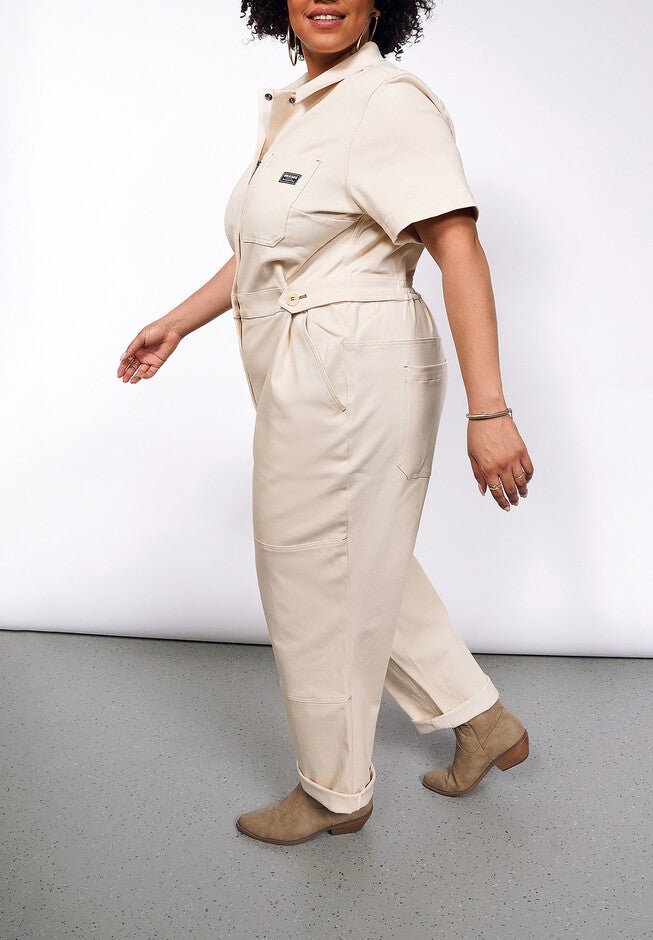 The Essential Denim High Waisted Coverall, NATURAL / Tan, alternate image number 1
