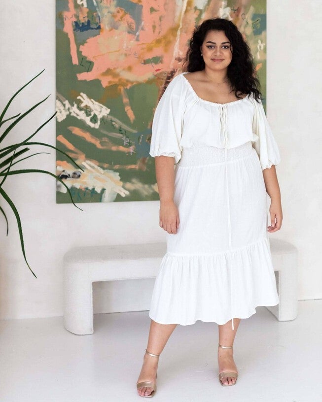 Diana Prairie Dress, White / White, alternate image number null