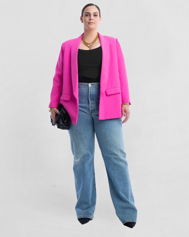 Oversized Classic Blazer in POP Pink, , alternate image number 3