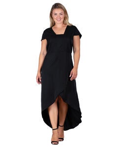 Standards & Practices Cap Sleeve High-Low Tulip Dress