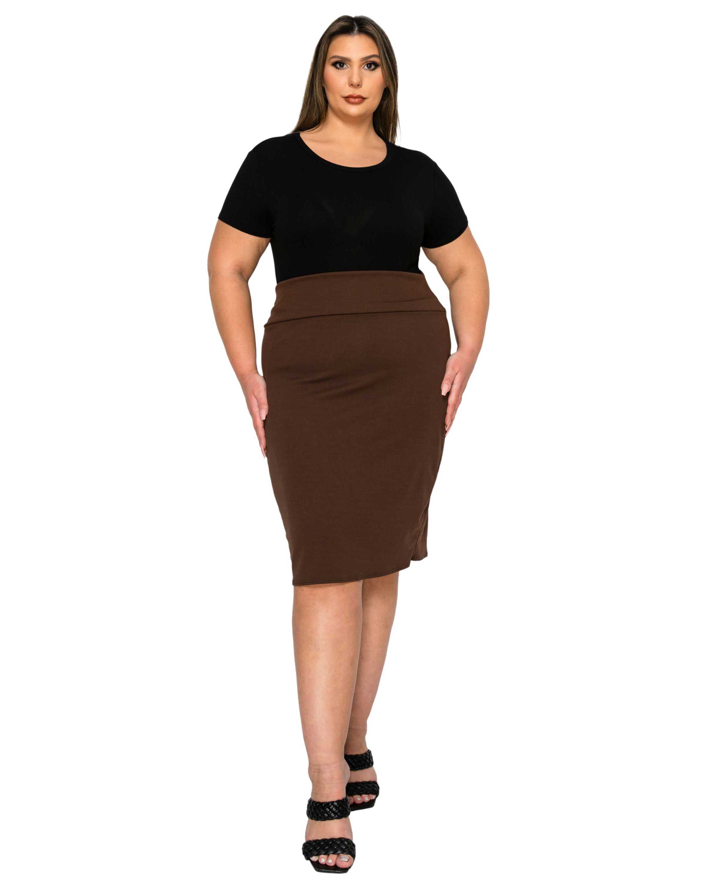 MOLLY PENCIL SKIRT, Brown / Brown, hi-res image number 0