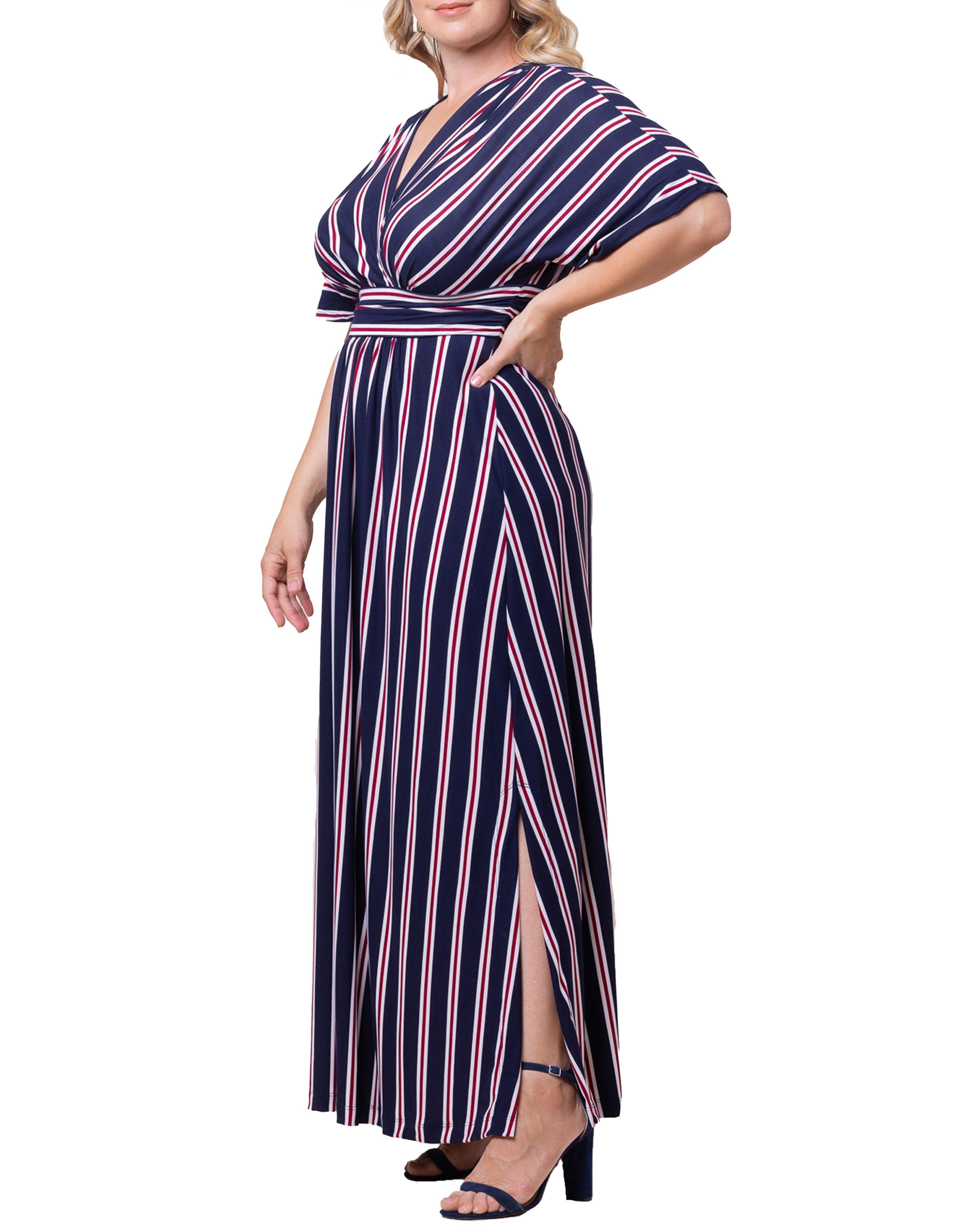 Vienna Maxi Dress, NAUTICAL NAVY STRIPES / Navy, alternate image number 3