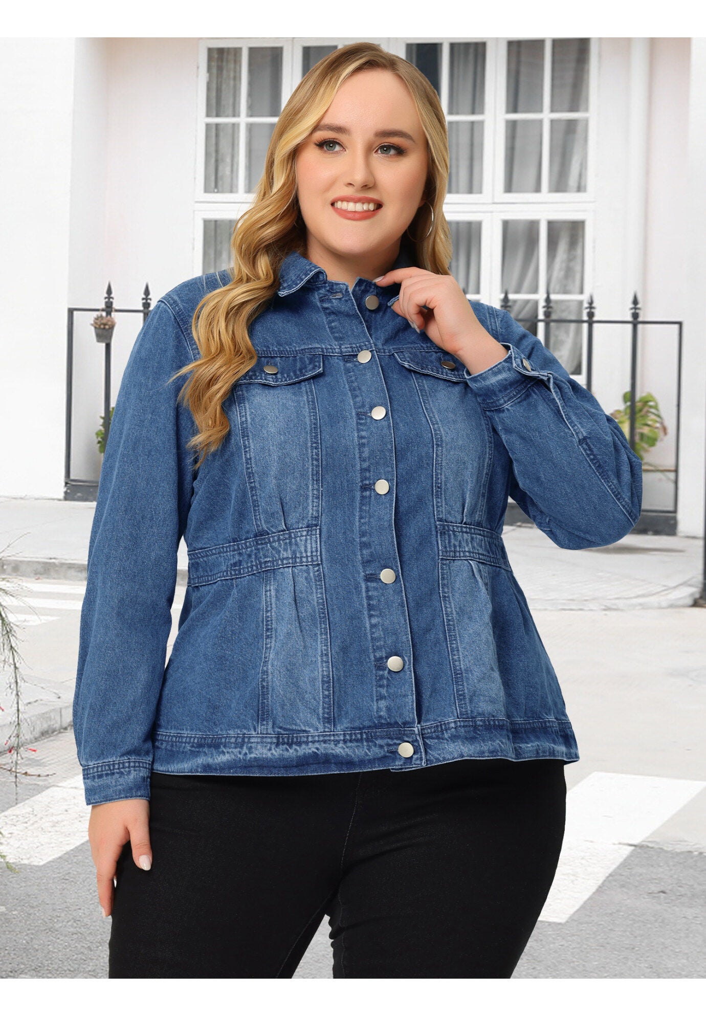 CLASSIC WASHED FRONT JEAN DENIM JACKET, Denim Blue / Royal Blue, hi-res image number 0