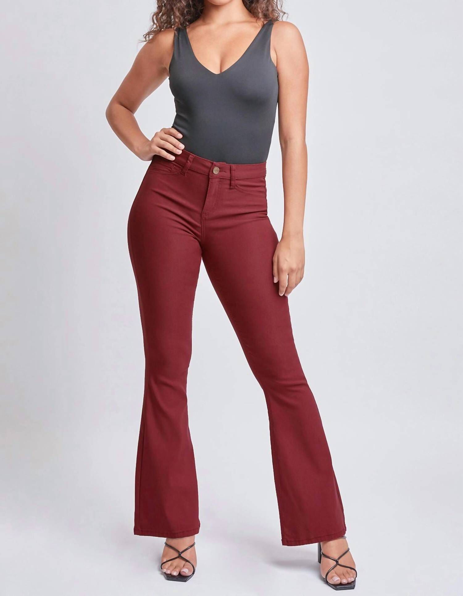 HYPERSTRETCH HIGH RISE FLARE DENIM IN DARK ROSE, , alternate image number 6