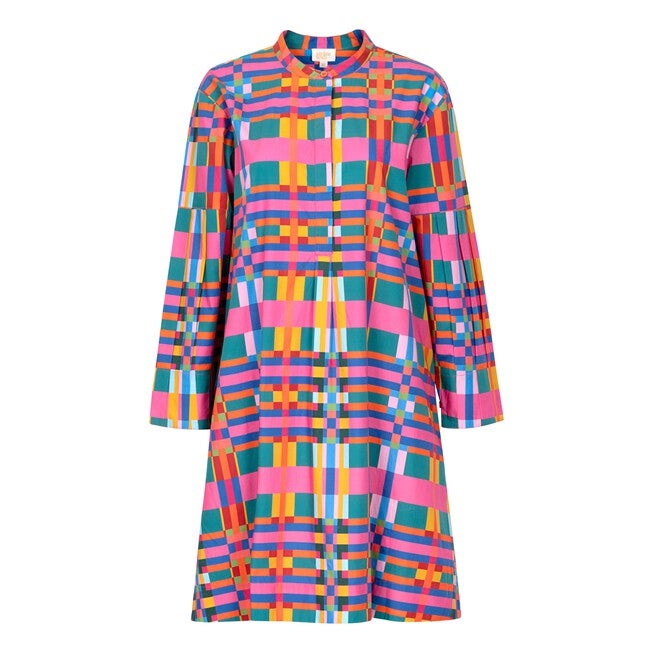 Que Paso Plaid Milly Dress, Plaid Multi / Hunter Green, alternate image number null