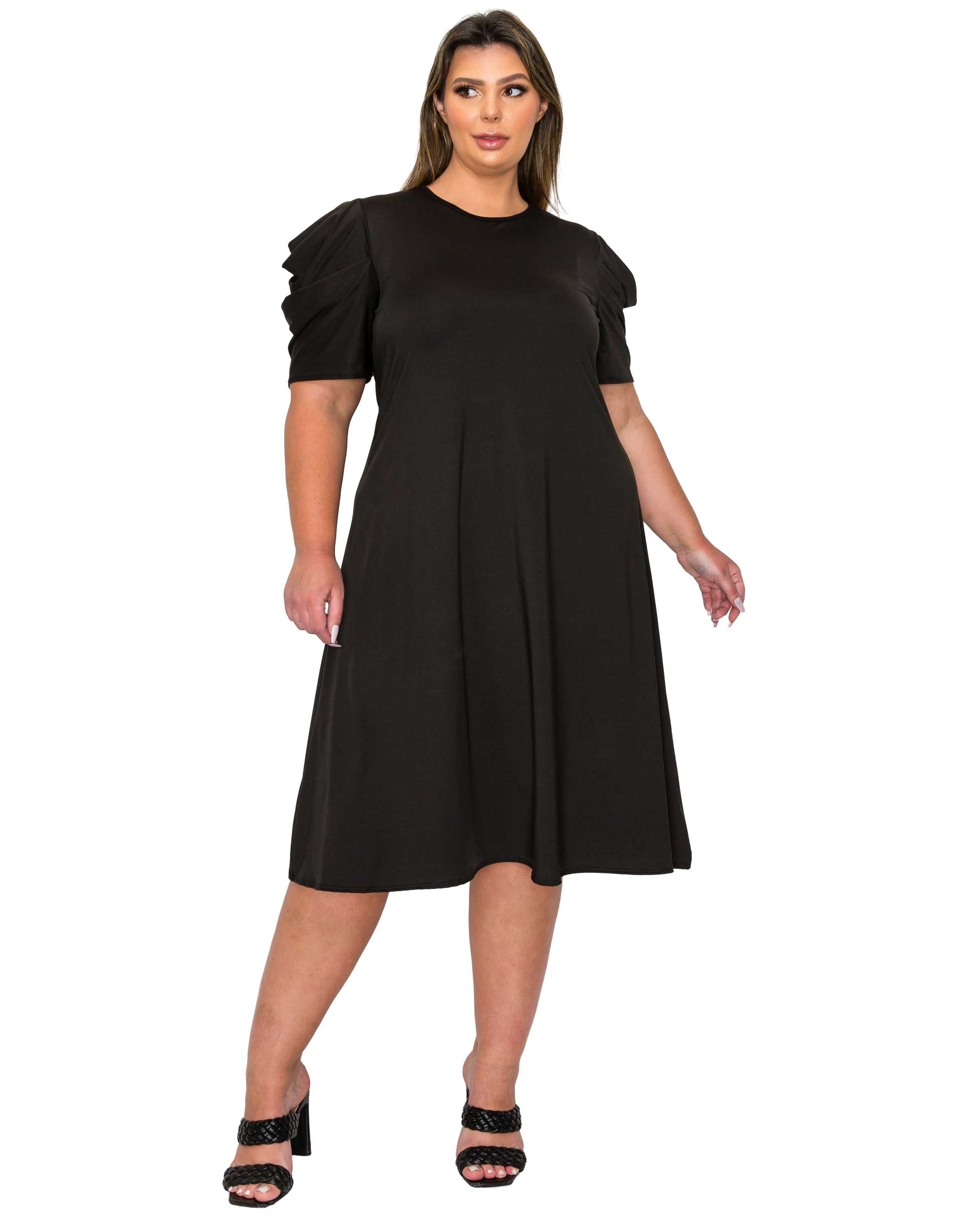 Aleyna Flare Dress, Black / Black, hi-res image number 0