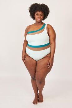 Plus Size One Piece Twist Skirt Swimsuit