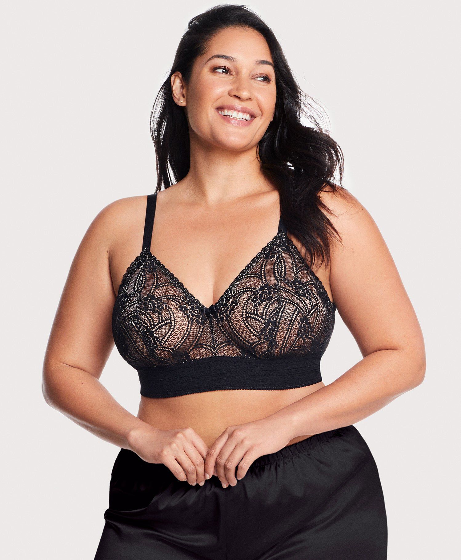 Bramour Gramercy Luxe Lace Bralette, Black / Black, hi-res image number 0