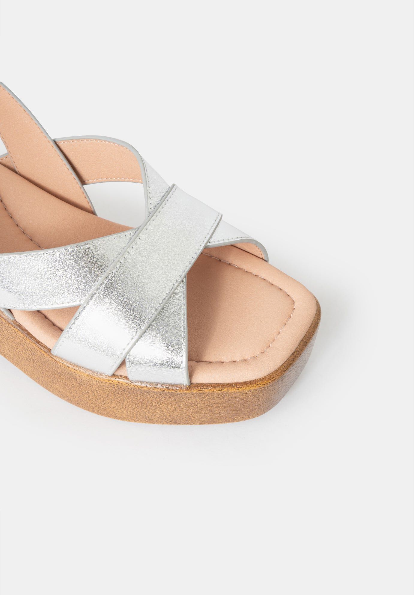 Nina Wedge Sandals, Metallic Silver / Silver, alternate image number 2