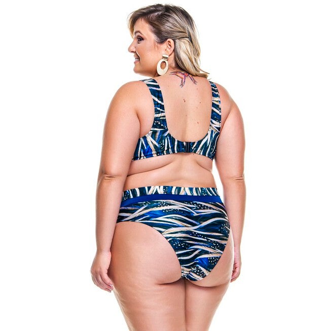 Bottom Sunkini In 2 Colors, Blue Feathers Navy / Navy, alternate image number null