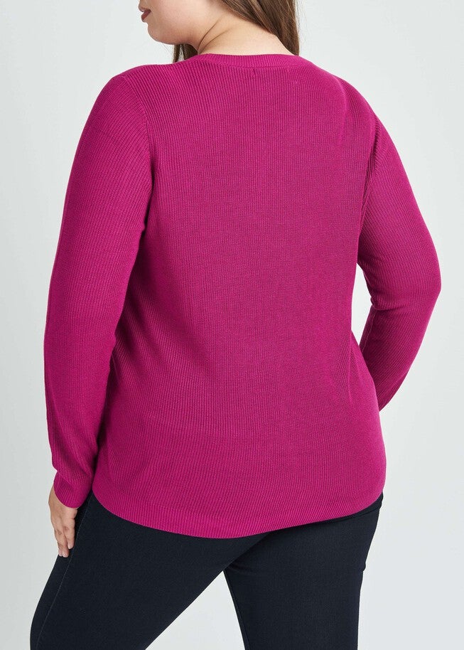 Tenley Pullover Sweater with Crochet Yoke, , alternate image number null