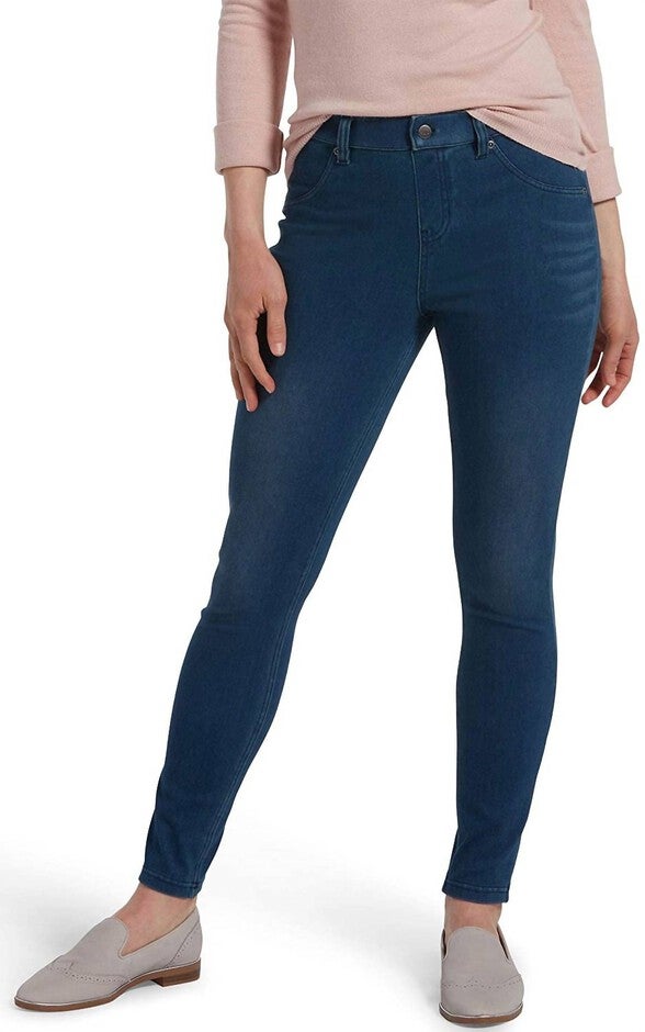 Women'S Ultra Soft High Waist Denim Leggings in Windsor Blue Wash, Windsor Blue Wash / Royal Blue, hi-res image number 0