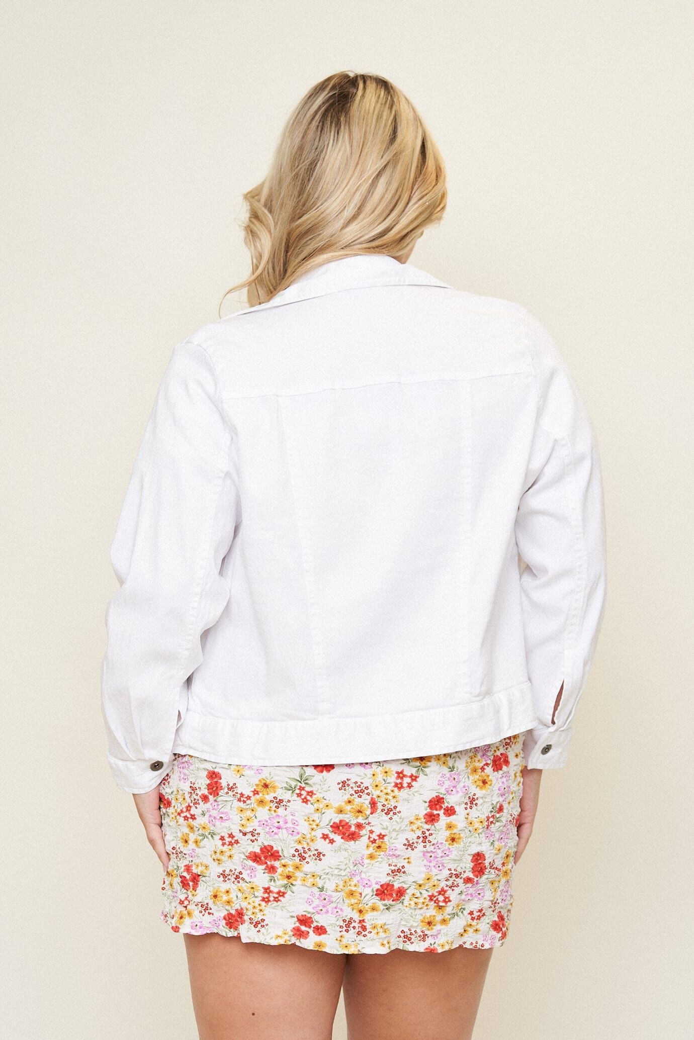 Leah Cotton Tencel Jacket, White / White, alternate image number 3