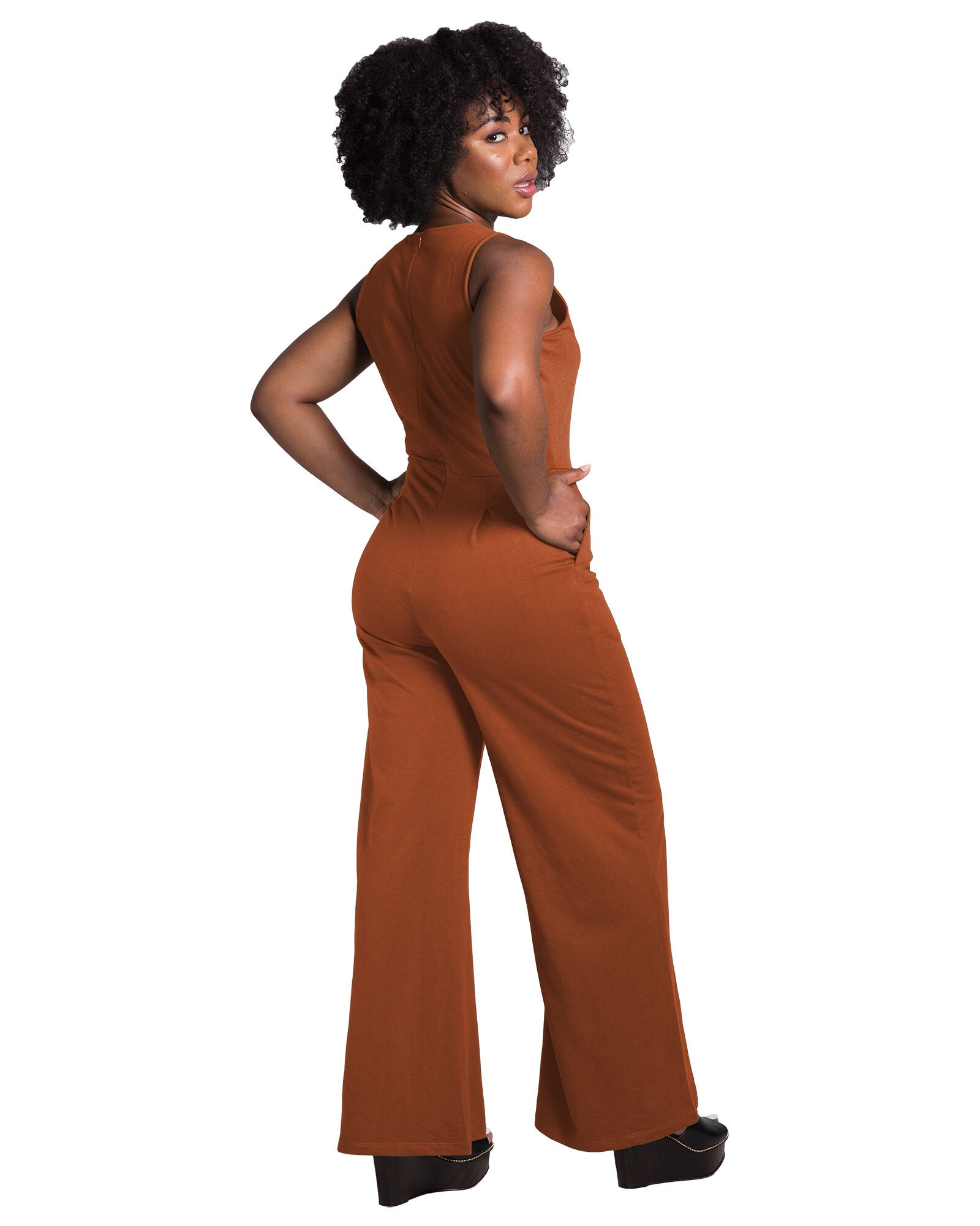 Kelly Sleeveless Wide Leg Jumpsuit, Paprika / Sienna, alternate image number 1