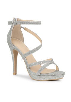 Platform Glitter Strappy Stiletto Heels Sandals