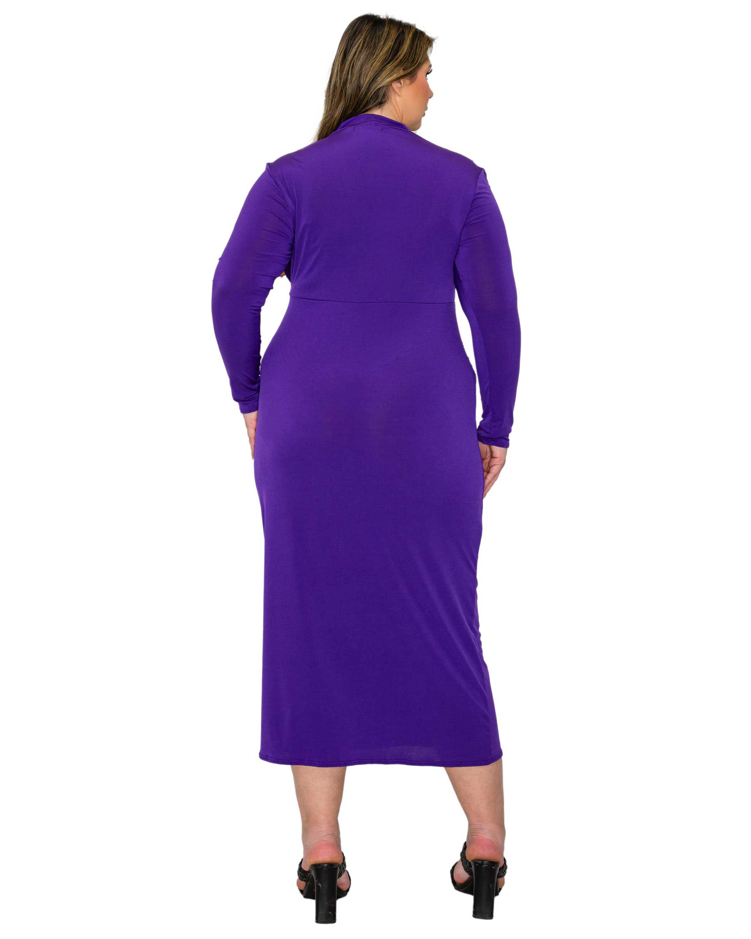 Aurora Ruffled Bodycon Dress, Purple / Purple, alternate image number 2