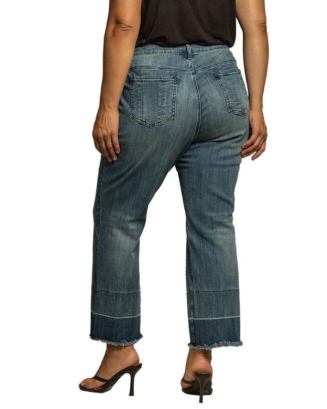 Mary Plus Size High-Rise Cropped Wide Leg Jeans Released Hem, , alternate image number 5