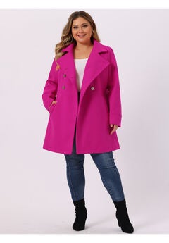 A-LINE PETER PAN COLLAR DOUBLE BREASTED PEACOAT