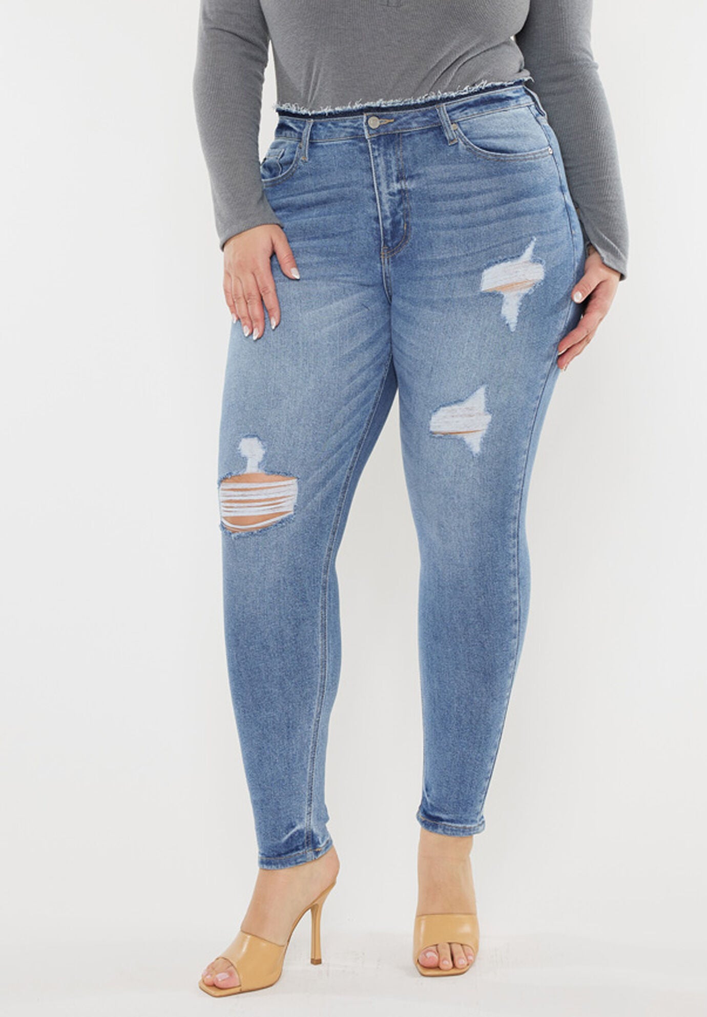Ivory High Rise Super Skinny (Plus Size), Medium Wash / Medium Wash, alternate image number 1
