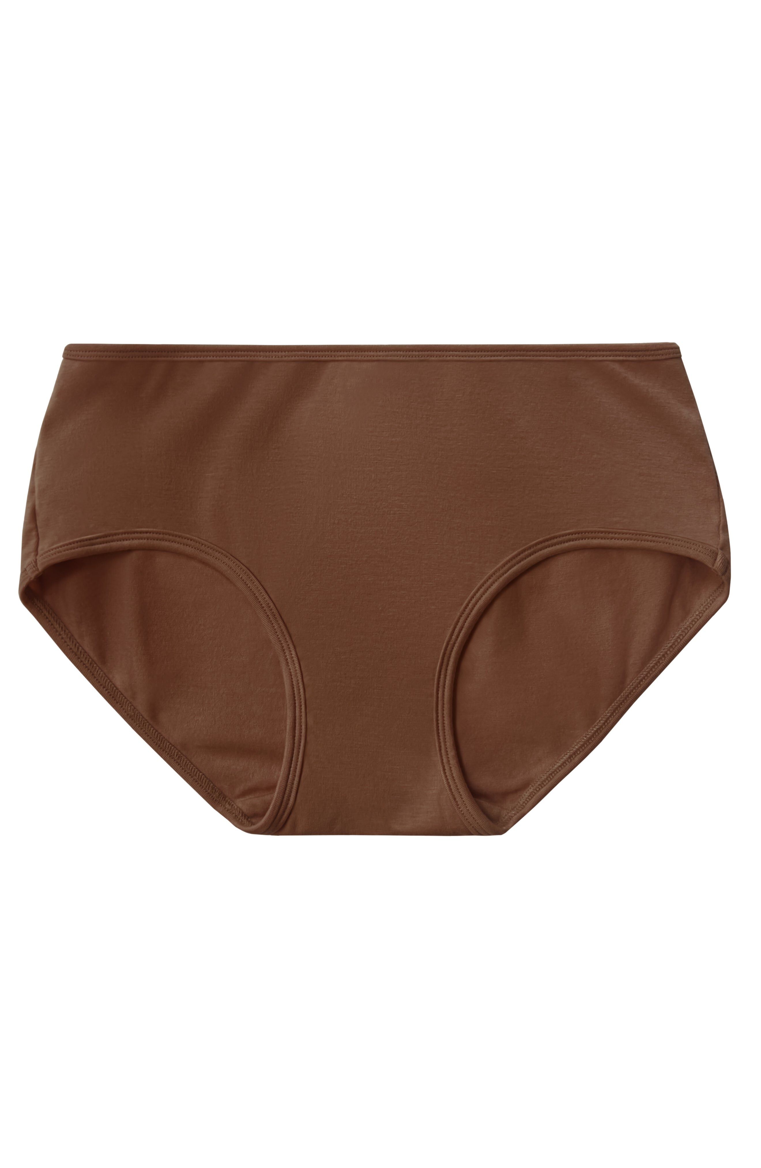 Mid-Rise Ultra Soft Sustainable Briefs, Deep Nude / Brown, alternate image number 2