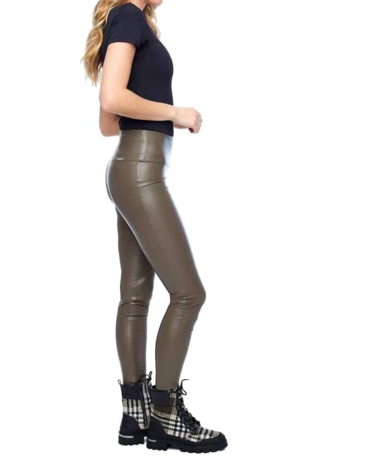 VICKY VEGAN PLEATHER PANT IN TAUPE, , alternate image number 3