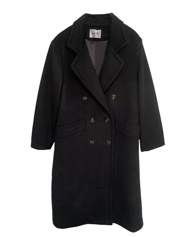 Double Breasted Car Coat, Black / Black, hi-res image number 0