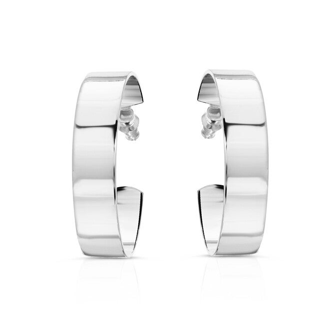 1.5 inches Skylar Hoops Silver, , alternate image number 3